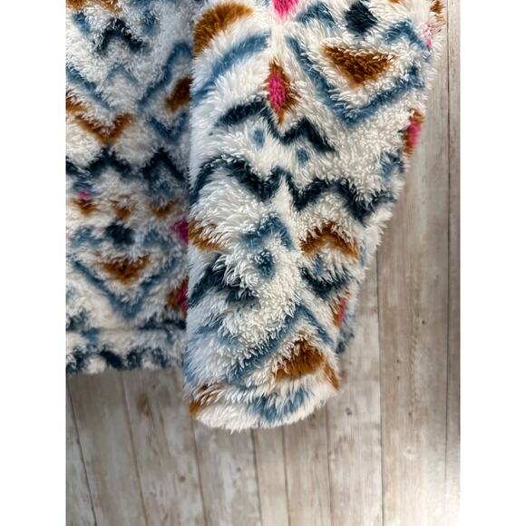Eddie Bauer Fleece Womens XL Plush pullover 1/4 Zip Aztec Soft Cozy Outdoor - Picture 4 of 6